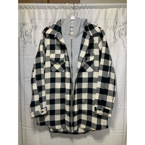 Built by Dreamers Buffalo Plaid Button/Zip Up hoodie SMALL - Picture 1 of 7